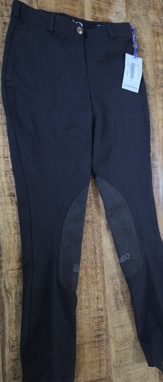 BaseEQ Lilly Girls Black Low-Rise Jodhpurs Riding Pants Size 14 NWT